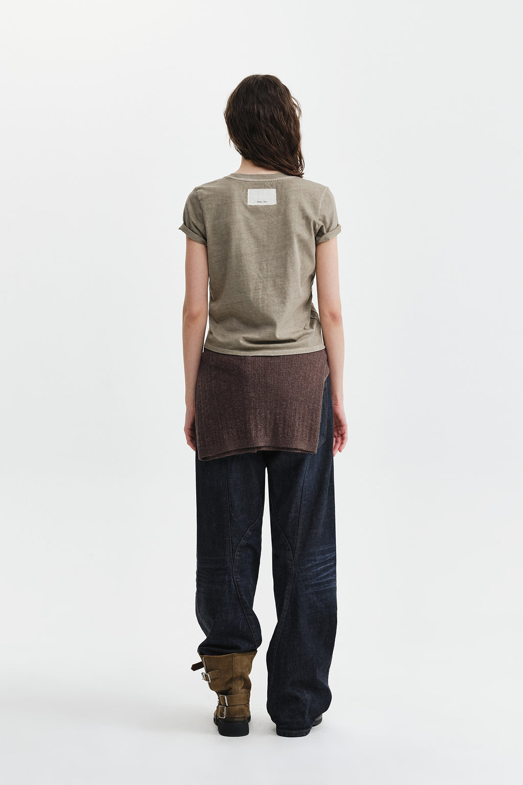 Matin Kim - Washed Logo Full Pintuck Top (Beige) product image 8 | TRAB K-Fashion Australia