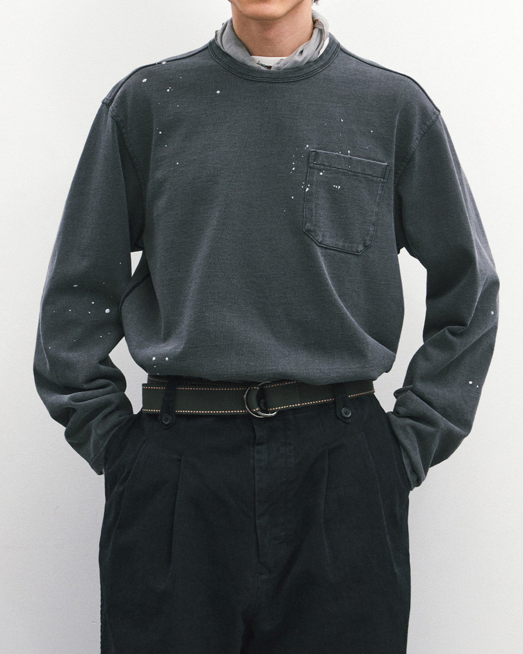 Eastlogue - Naval Embroidery L.s T-shirts (Washed Black) product image 3 | TRAB K-Fashion Australia
