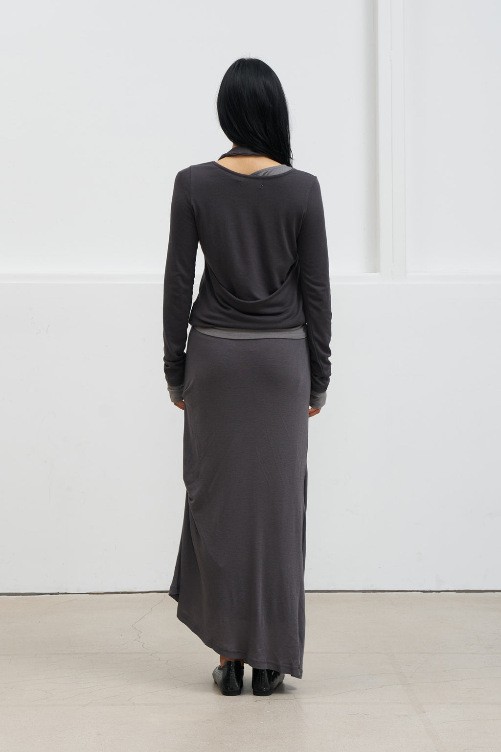 Deinet - Layered Halter Neck Long Sleeve (Charcoal) product image 3 | TRAB K-Fashion Australia