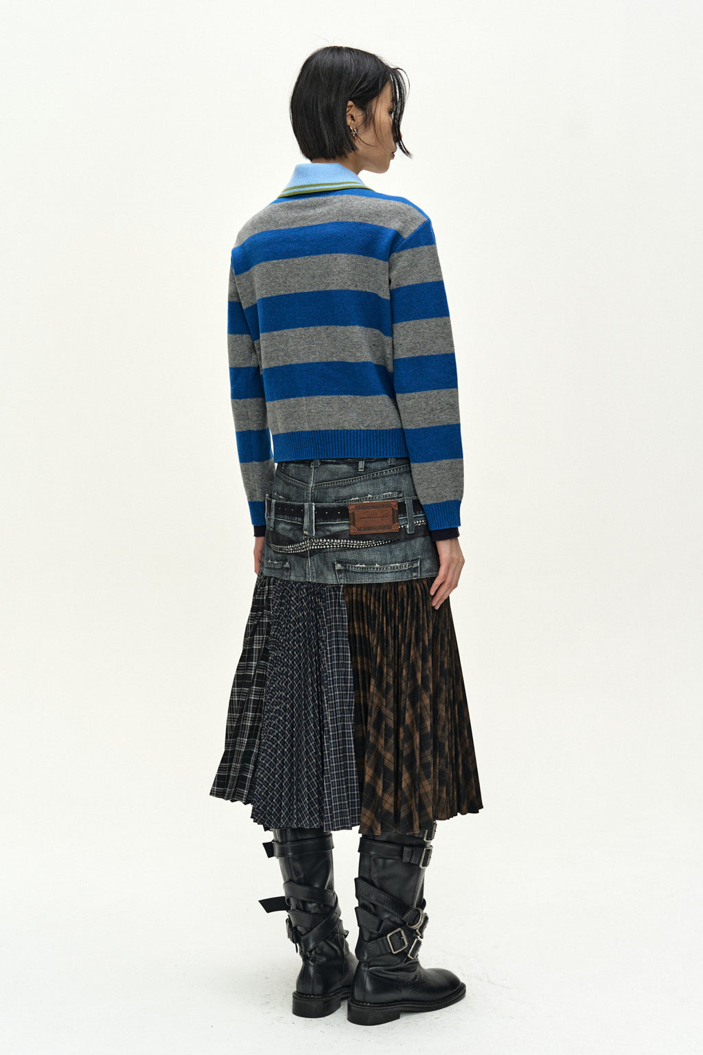 Andersson Bell - 26 Girl's Heart Message Crew-Neck Sweater (Blue/Grey) product image 4 | TRAB K-Fashion Australia
