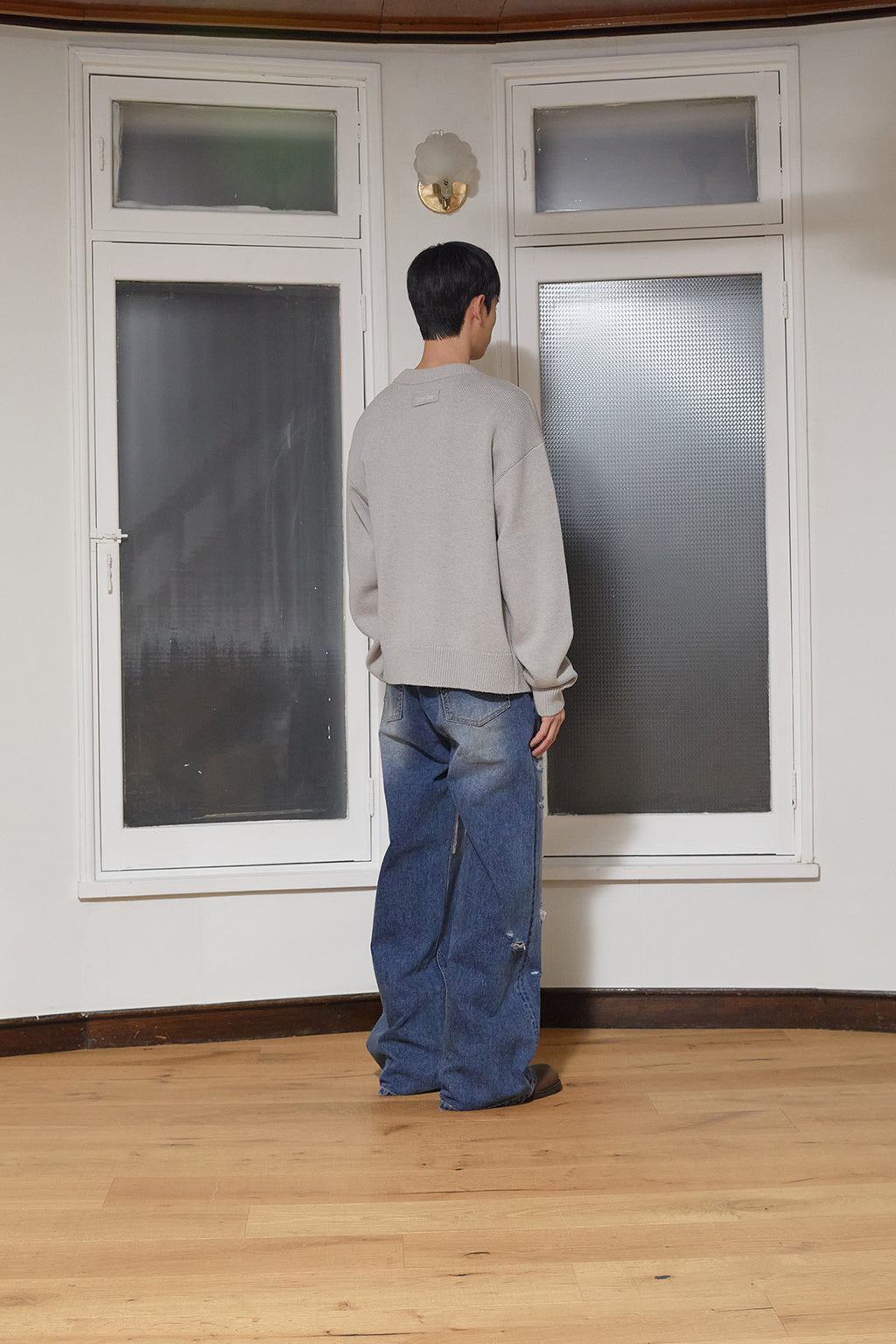 Matin Kim - Destroyed Vintage Wide Denim Pants (Blue) product image 9 | TRAB K-Fashion Australia