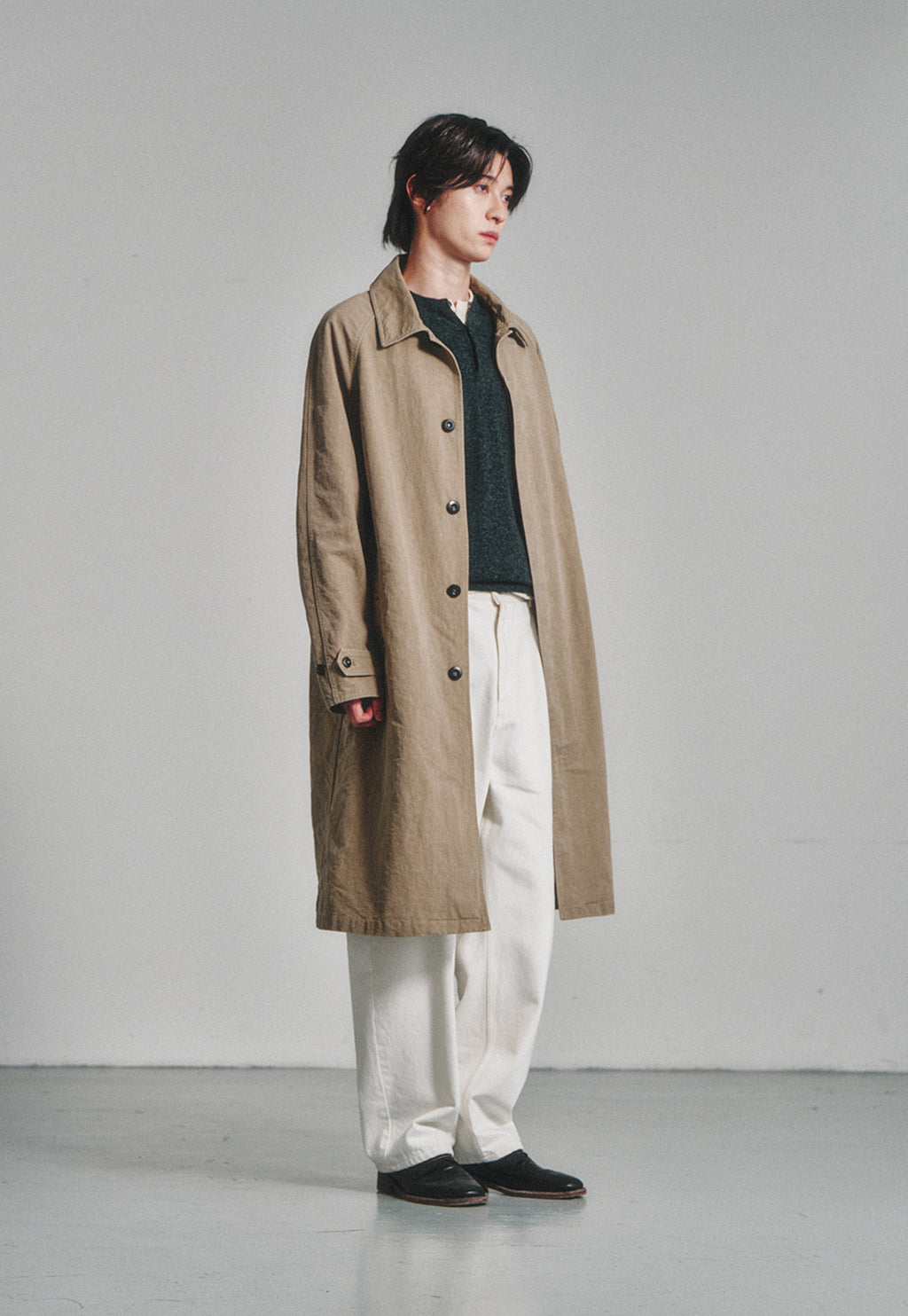 Art if acts - Garment Washed Bal Collar Coat (Cave) product image 3 | TRAB K-Fashion Australia
