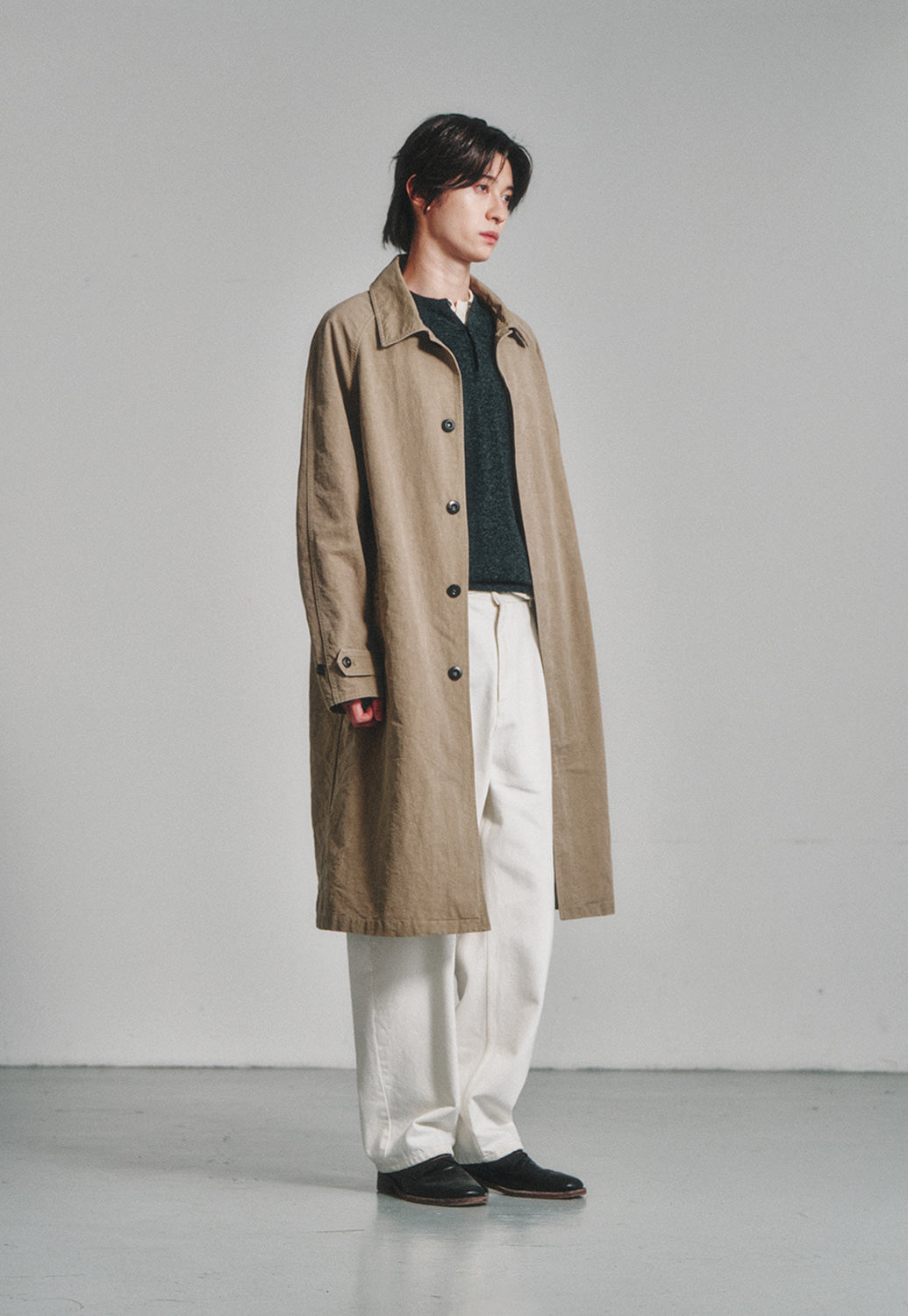 Art if acts - Garment Washed Bal Collar Coat (Cave) product image 3 | TRAB K-Fashion Australia