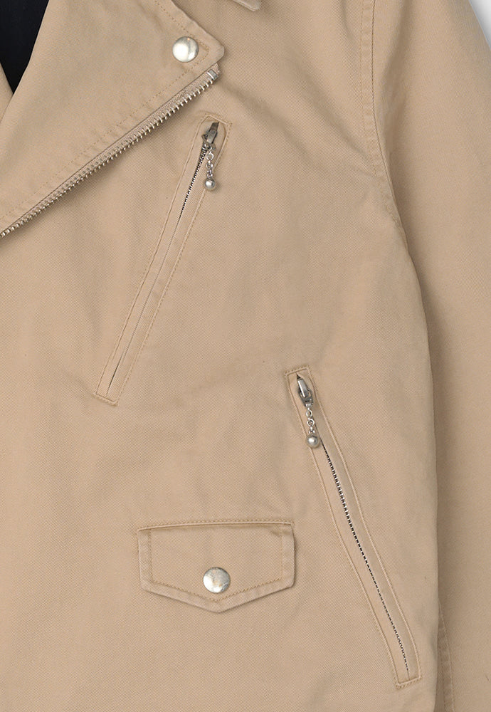 Tonywack - Garment-Washed Cotton Gabardine Biker Jacket (Faded Beige) product image 18 | TRAB K-Fashion Australia