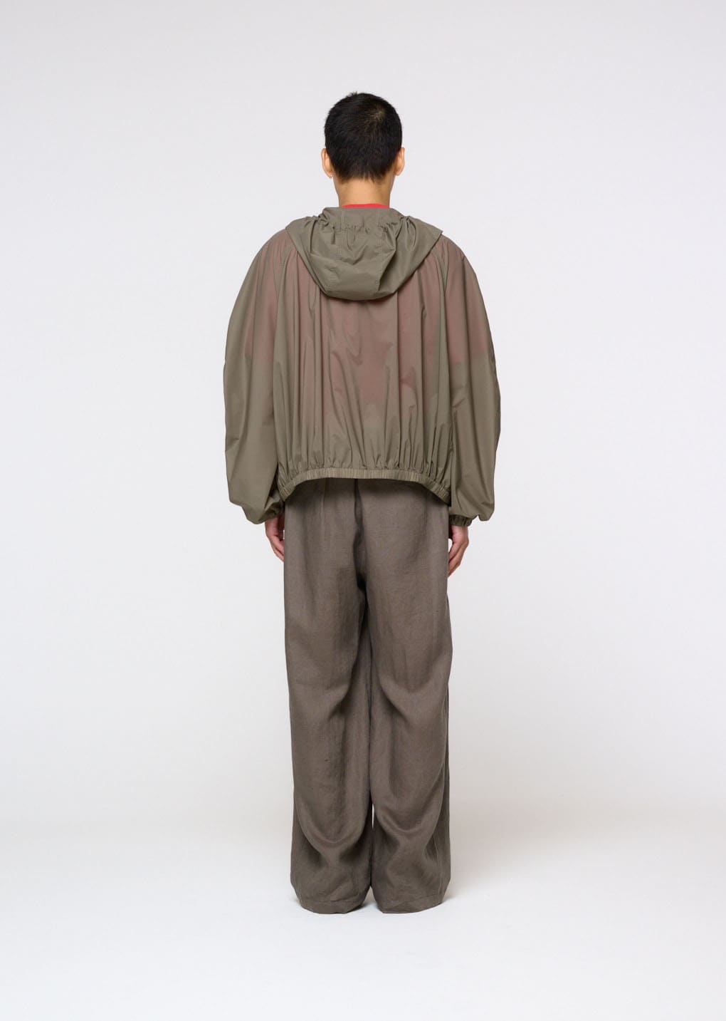 Amomento - Nylon Raglan Hooded Jumper (Khaki) product image 4 | TRAB K-Fashion Australia
