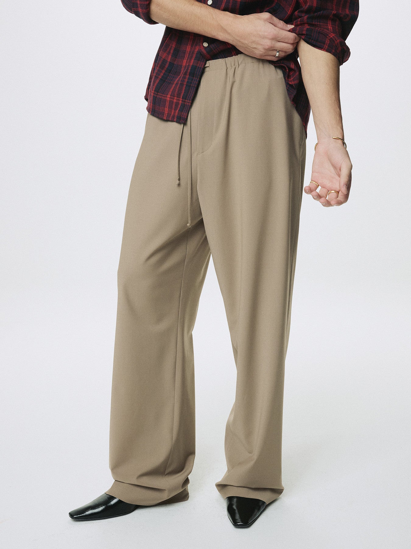 Tonywack - Tropical Wool Drawstring Pants (Beige) product image 1 | TRAB K-Fashion Australia