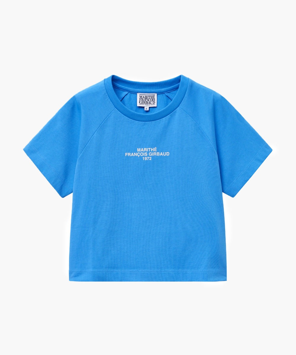 Marithe & Francois Girbaud - Lettering Logo Crop Tee (Vintage Blue) product image 1 | TRAB K-Fashion Australia