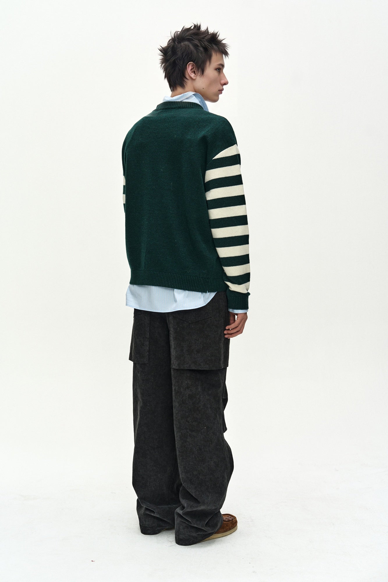 Andersson Bell - 26 Boy's Heart Message Crew-Neck Sweater (green/ivory) (Green/Ivory) product image 3 | TRAB K-Fashion Australia