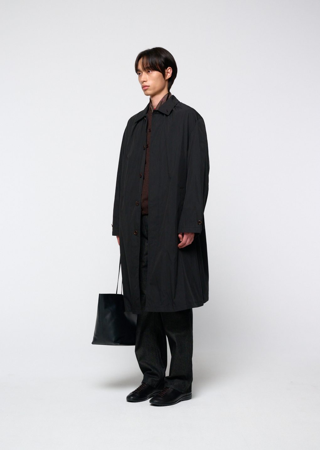 Amomento - Cotton nylon shirring coat (Black) product image 21 | TRAB K-Fashion Australia