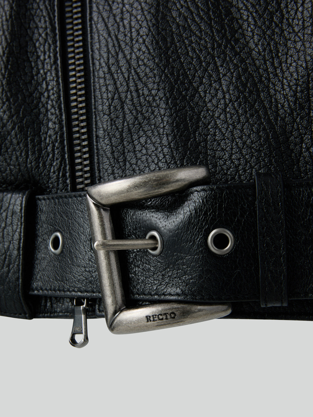 Recto - Vintage Effect Biker Jacket (Black) product image 7 | TRAB K-Fashion Australia