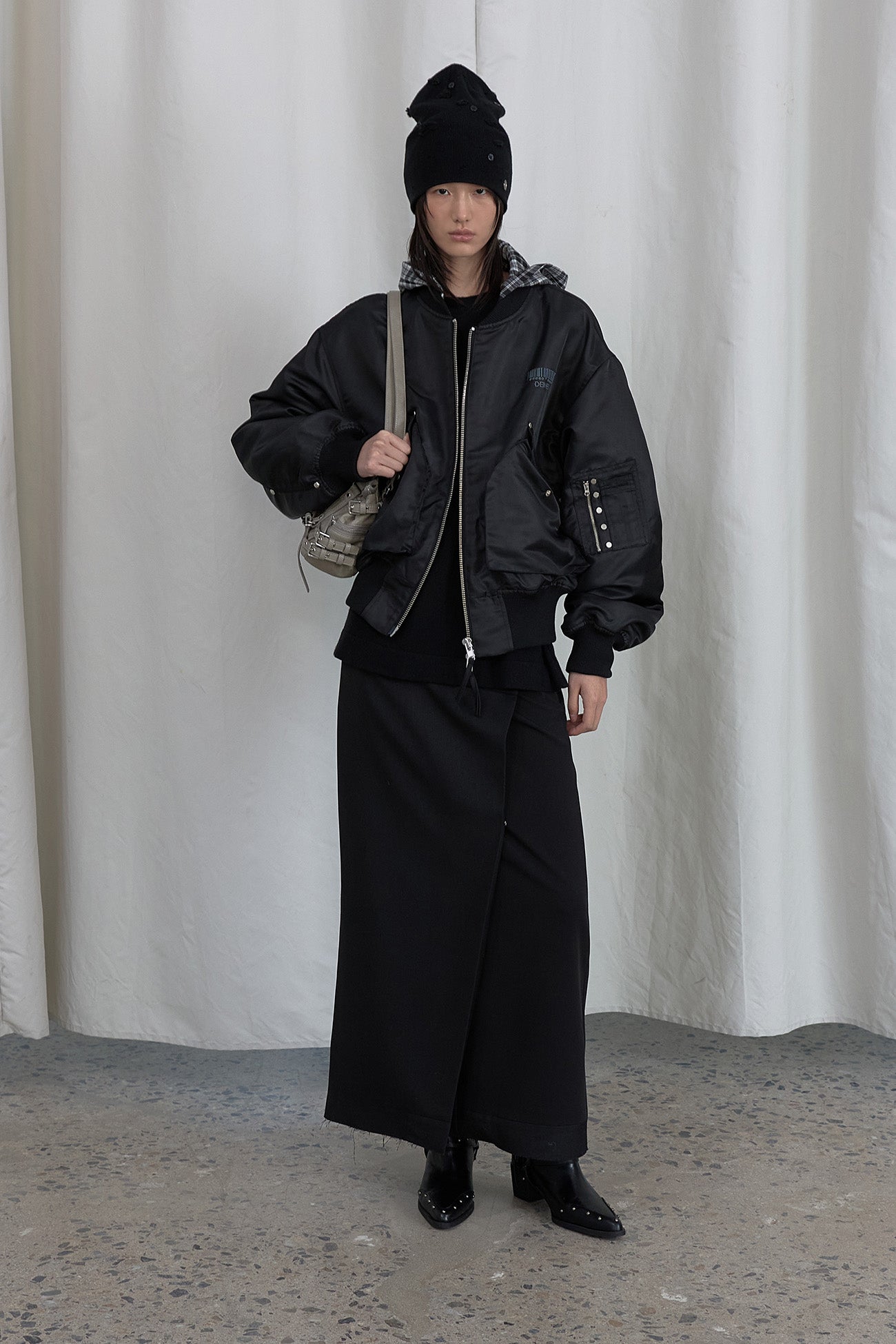 Deinet - Stud Check Point Ma1 Jumper (Black) product image 5 | TRAB K-Fashion Australia