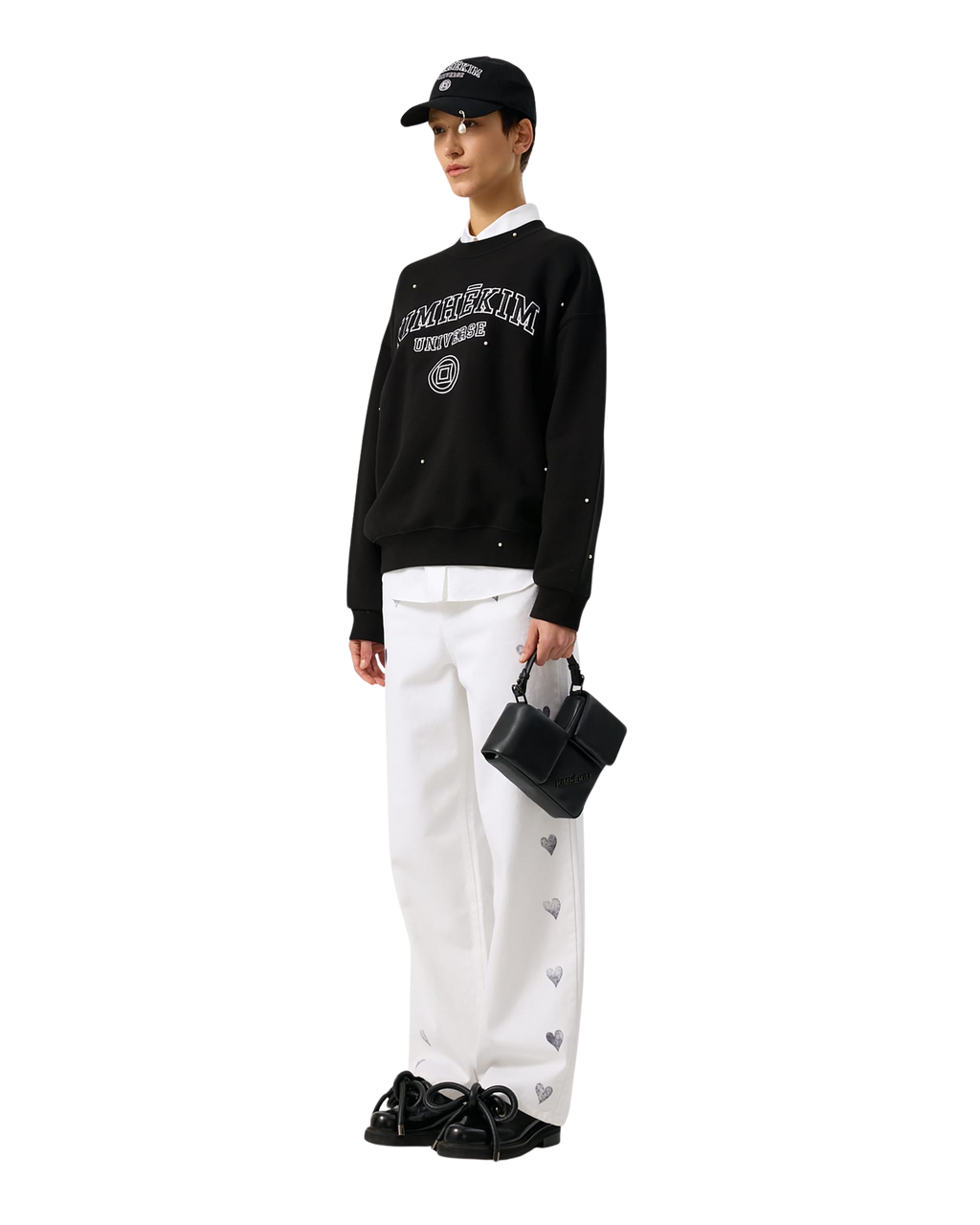 Kimhe Kim - Pearl Embellished Universe Sweatshirt (Black) product image 3 | TRAB K-Fashion Australia