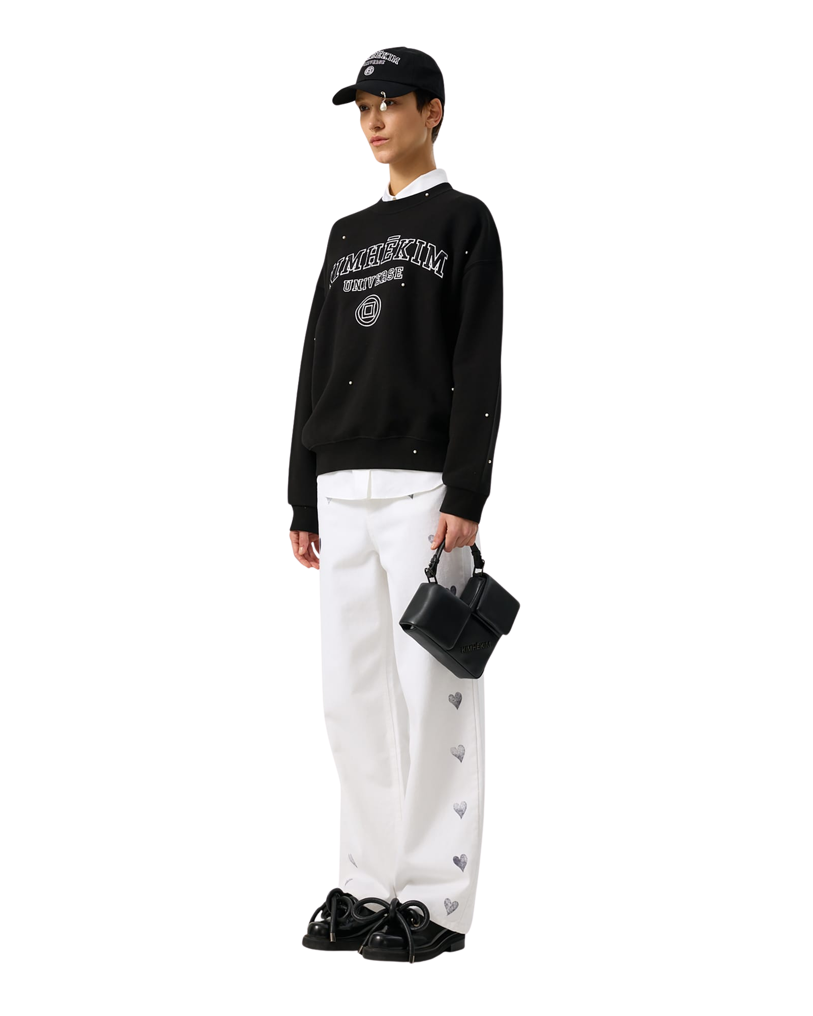 Kimhe Kim - Pearl Embellished Universe Sweatshirt (Black) product image 3 | TRAB K-Fashion Australia