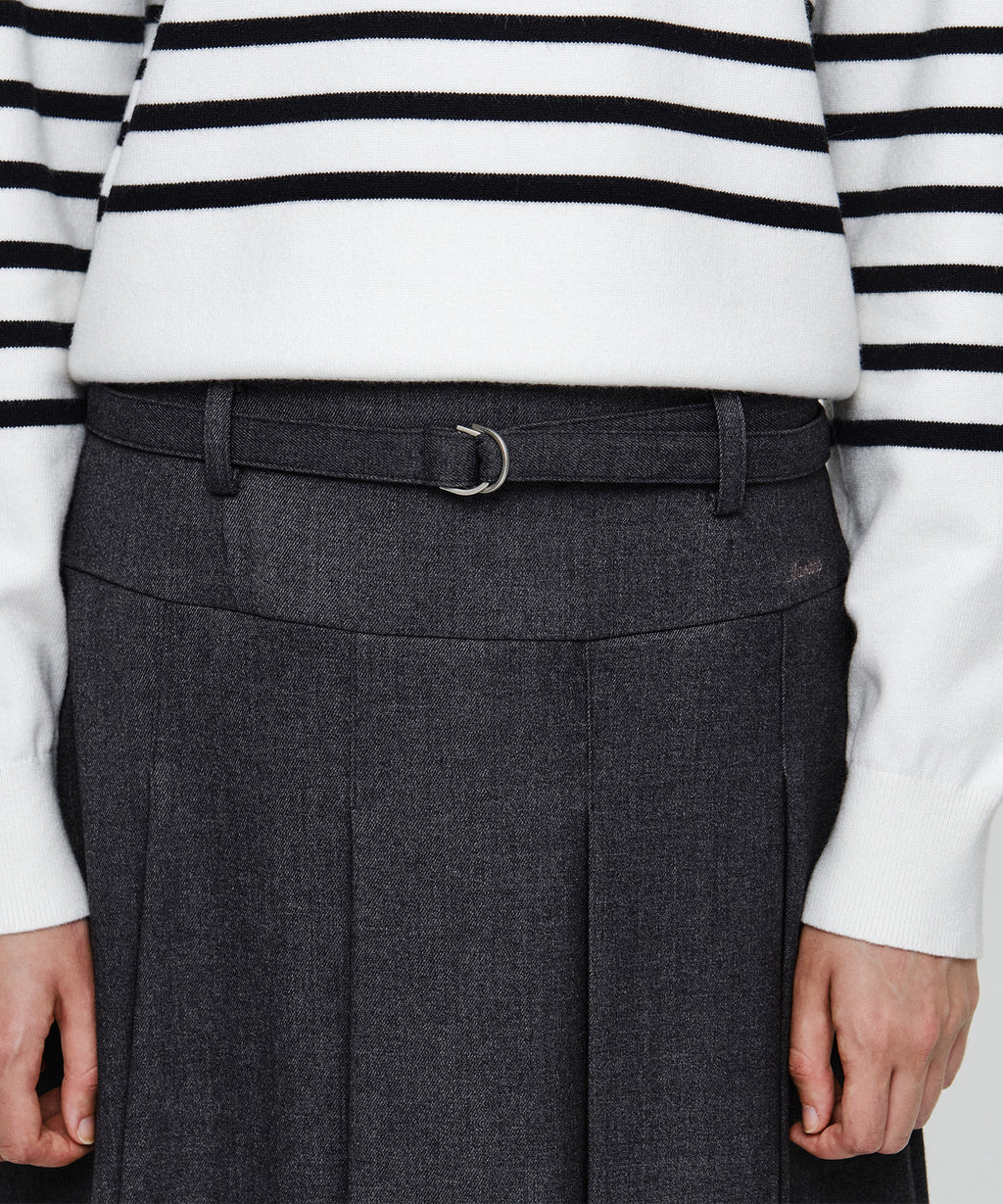 Marithe & Francois Girbaud - Belted Pleats Midi Skirt (Charcoal) product image 2 | TRAB K-Fashion Australia