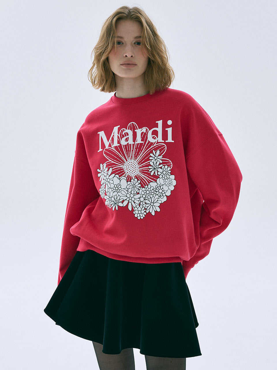 Mardi Mercredi - Sweatshirt Flowermardi Jardin (Red White) product image 1 | TRAB K-Fashion Australia