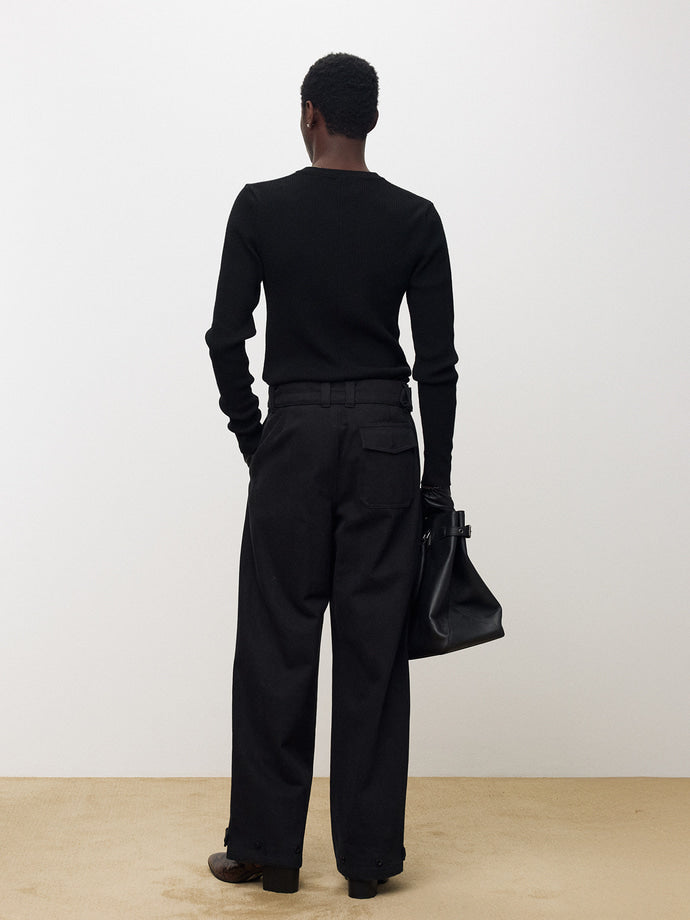 Tonywack - Heavy Twill Cotton Belted Military Pants (Black) product image 3 | TRAB K-Fashion Australia