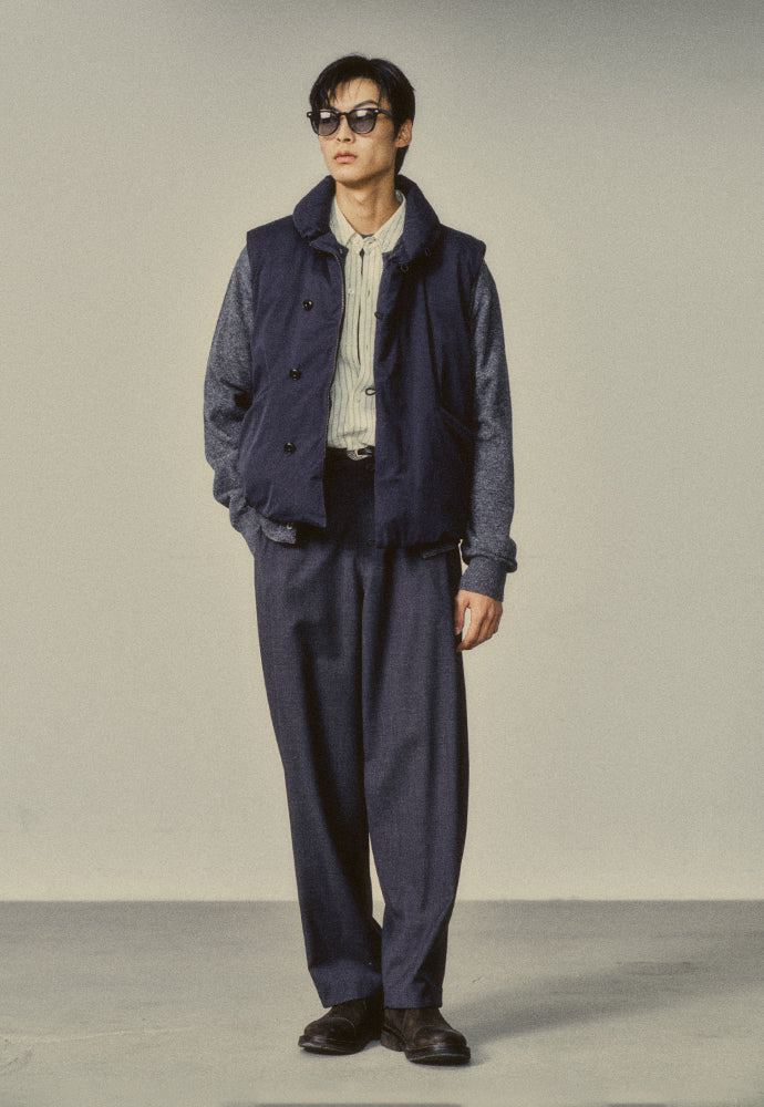 Art if acts - Shawl Collar Down Vest (Navy) product image 4 | TRAB K-Fashion Australia