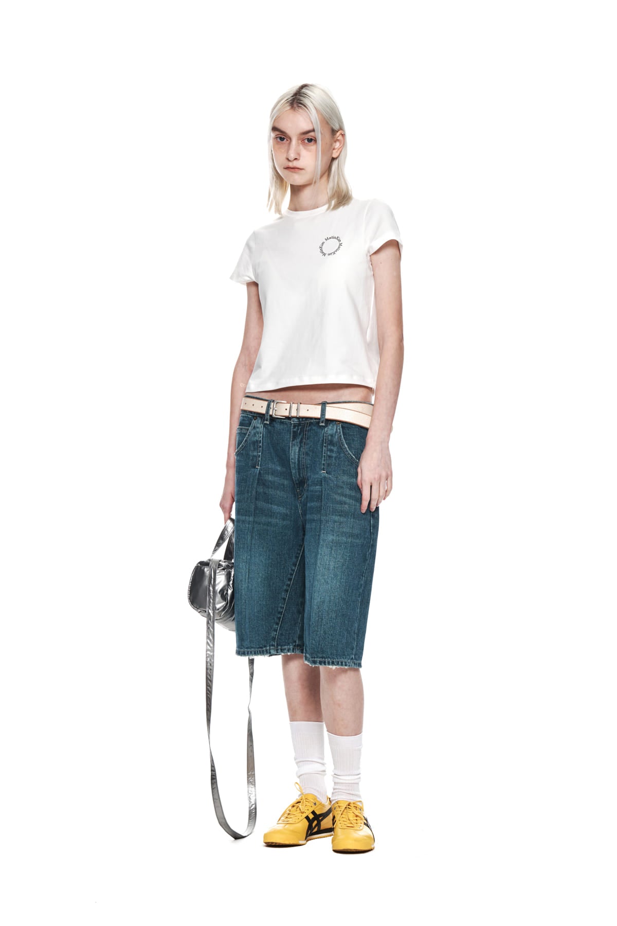 Matin Kim - Matin Circle Logo Crop Top (White) product image 8 | TRAB K-Fashion Australia