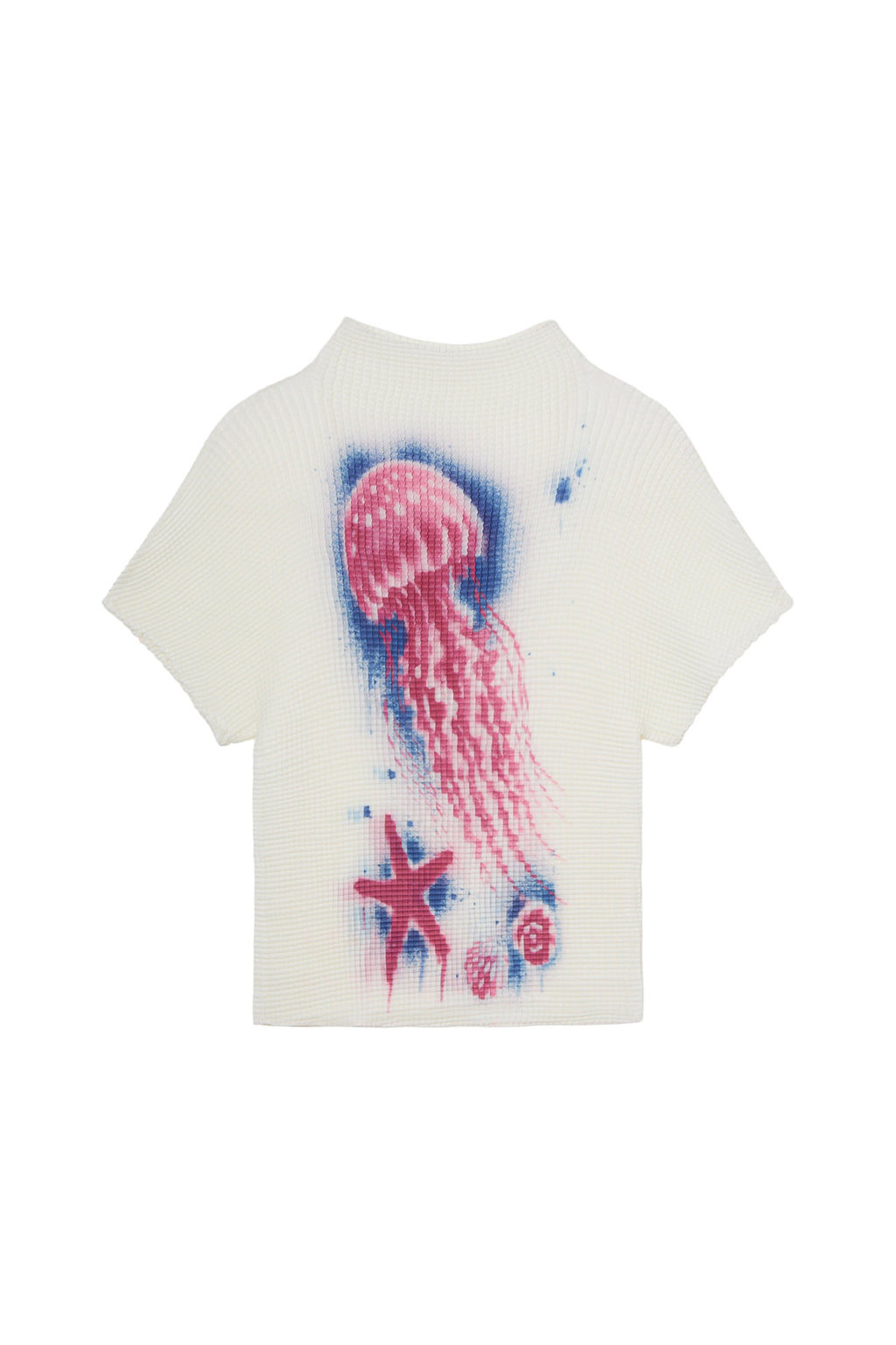 Deinet - Pleated Graphic T-Shirt (White) product image 1 | TRAB K-Fashion Australia