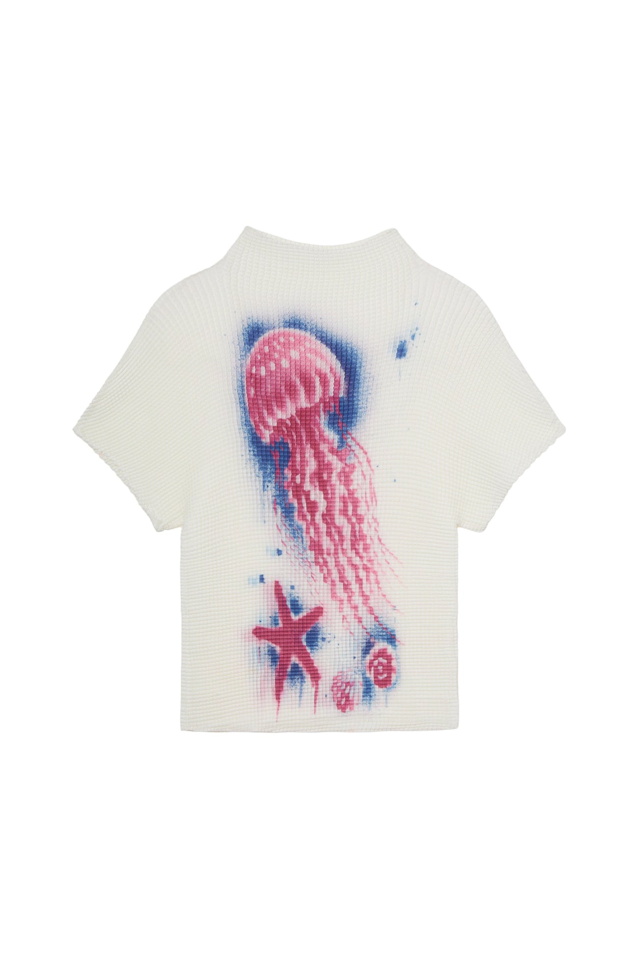 Deinet - Pleated Graphic T-Shirt (White) product image 1 | TRAB K-Fashion Australia