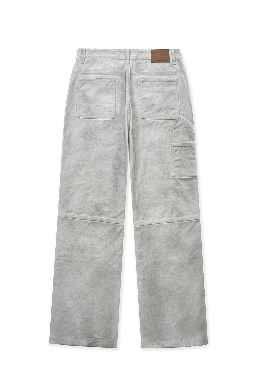 Matin Kim - Vintage Washed Double Knee Denim Pants (White) product image 2 | TRAB K-Fashion Australia