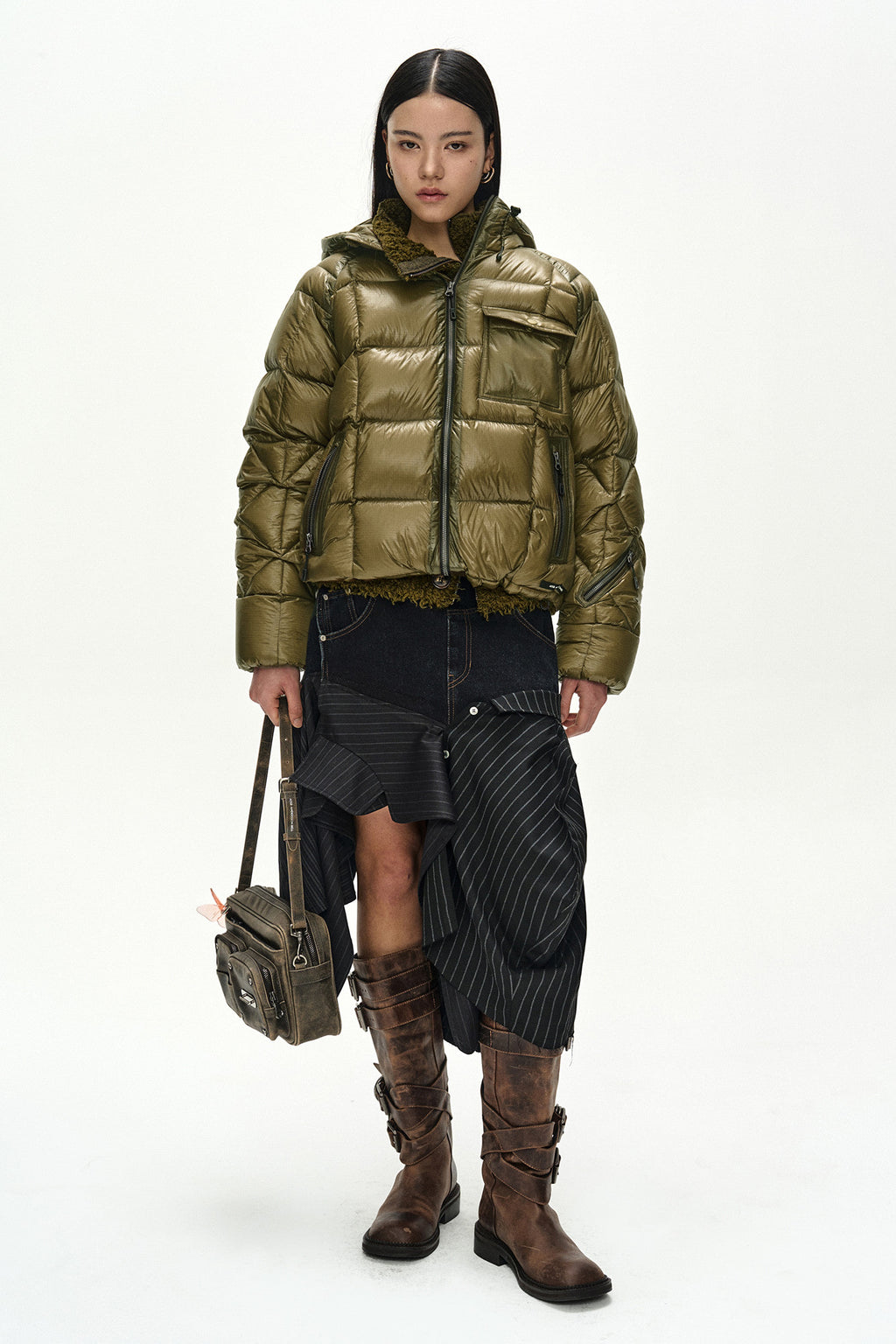Andersson Bell - Reworked Denim Panel Wrap Skirt (Black) product image 8 | TRAB K-Fashion Australia