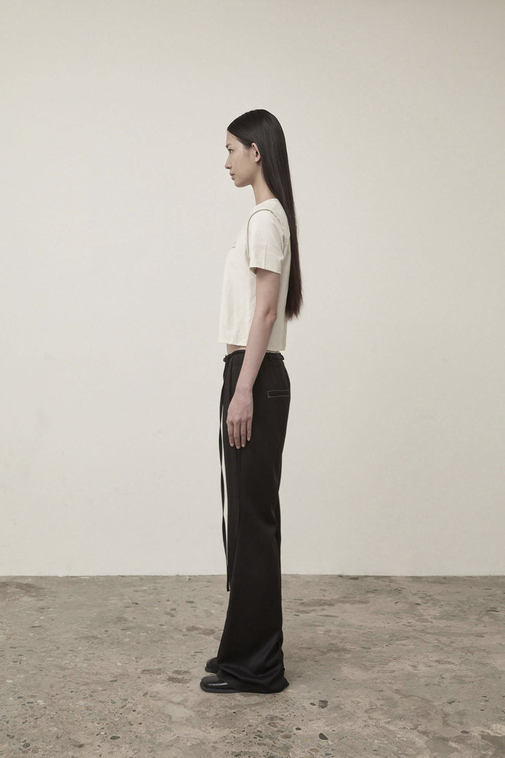 Matin Kim - Diagonal Logo Reversible Crop Top (Ivory) product image 8 | TRAB K-Fashion Australia