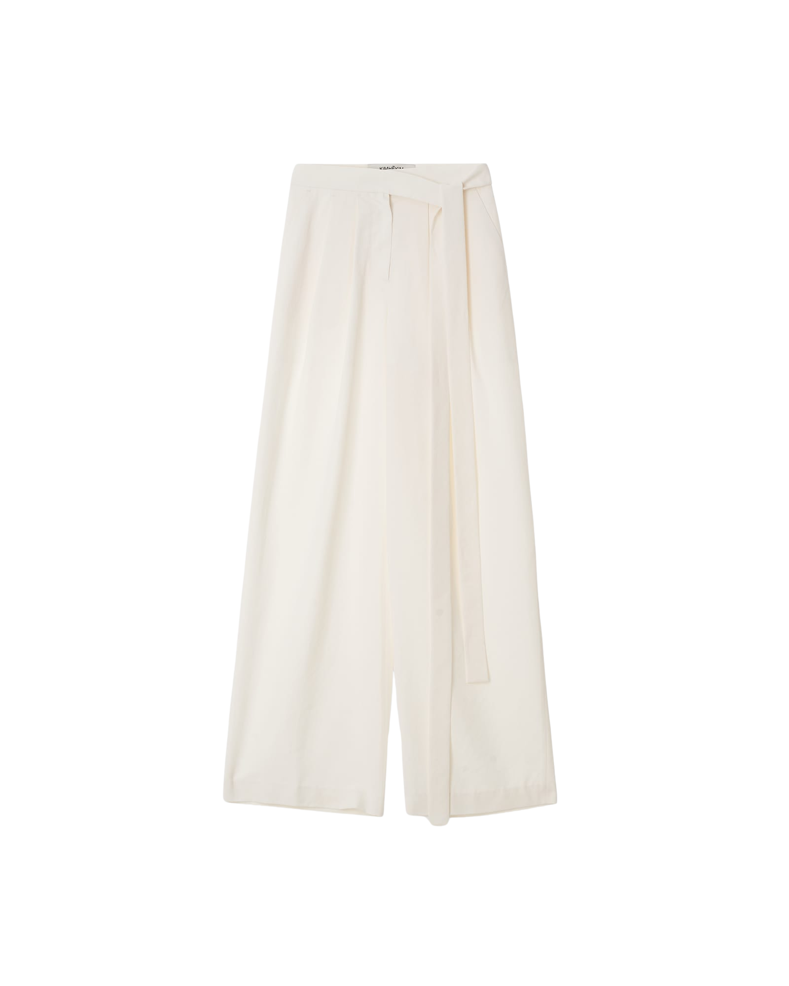 Kimhe Kim - Wool-Blend Belted Wide Leg Trousers (White) product image 2 | TRAB K-Fashion Australia