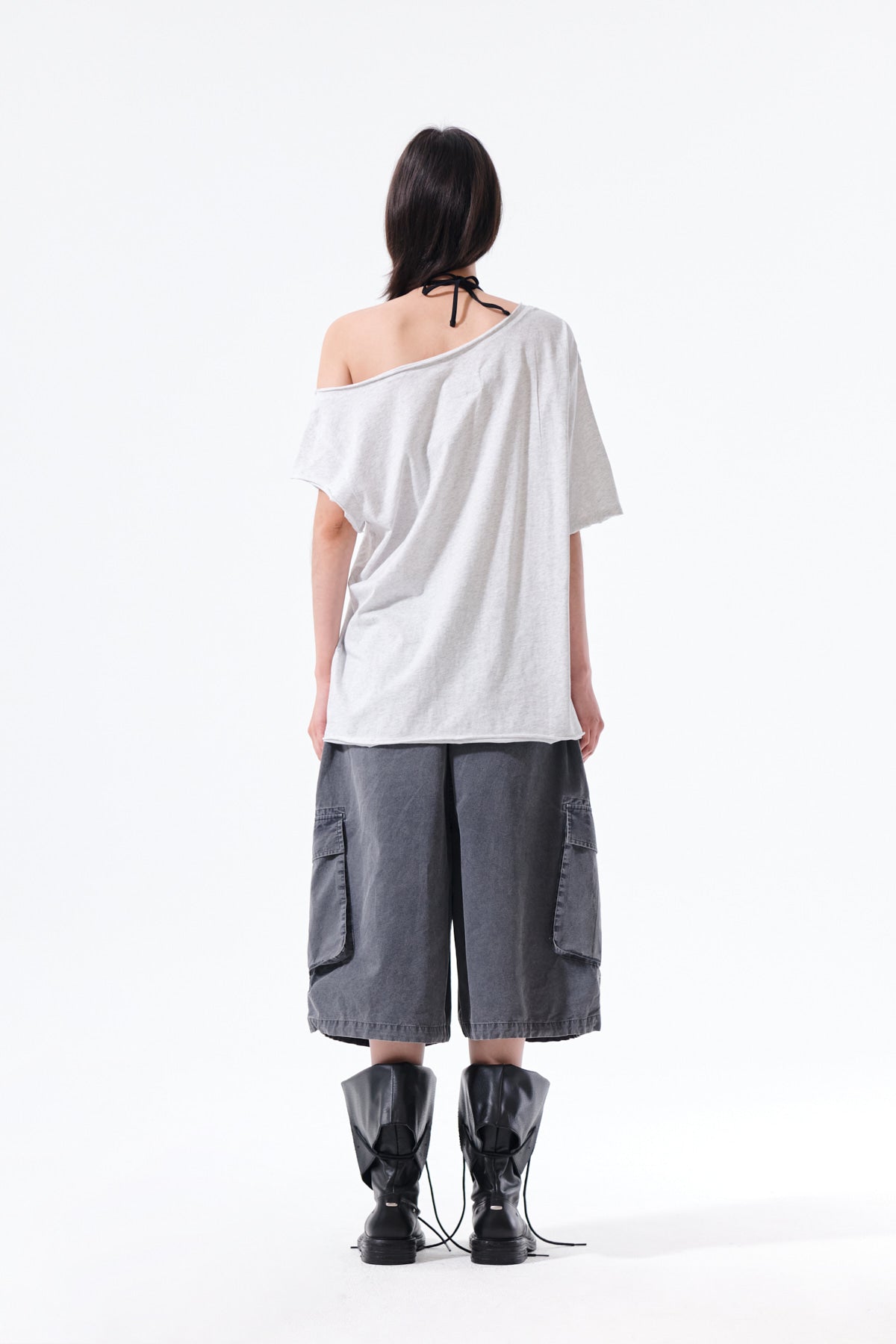 Matin Kim - Asymmetric Off Shoulder Top (Light Grey) product image 8 | TRAB K-Fashion Australia