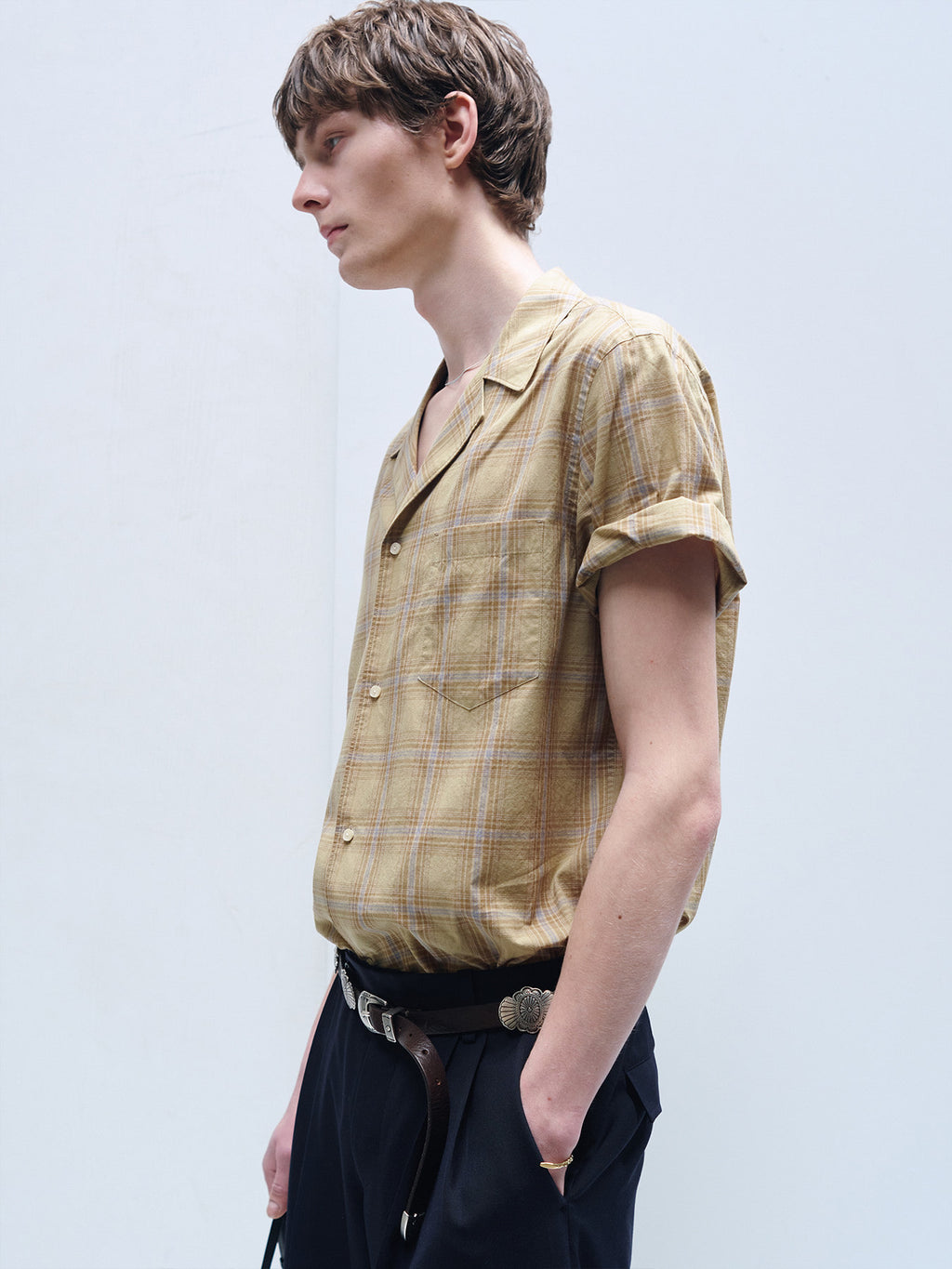 Tonywack - Checked Cotton Bowling Shirt (Dusty Citron) product image 7 | TRAB K-Fashion Australia