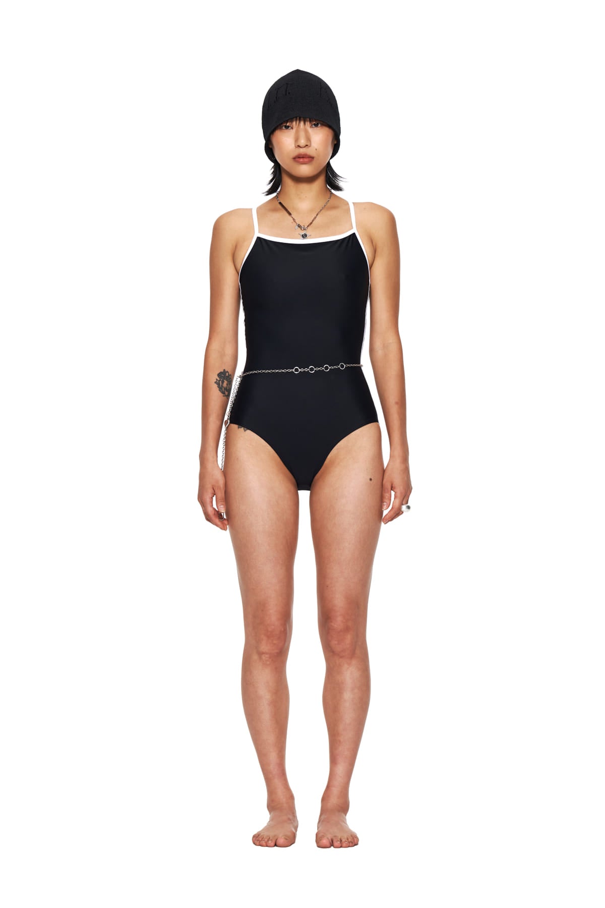 Matin Kim - Logo Strap Swimsuit (Black) product image 5 | TRAB K-Fashion Australia