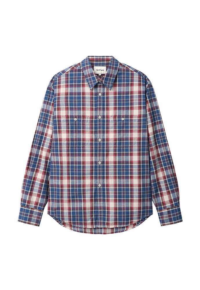 Art if acts - Two Pocket Check Shirt (Blue/Pink) product image 8 | TRAB K-Fashion Australia