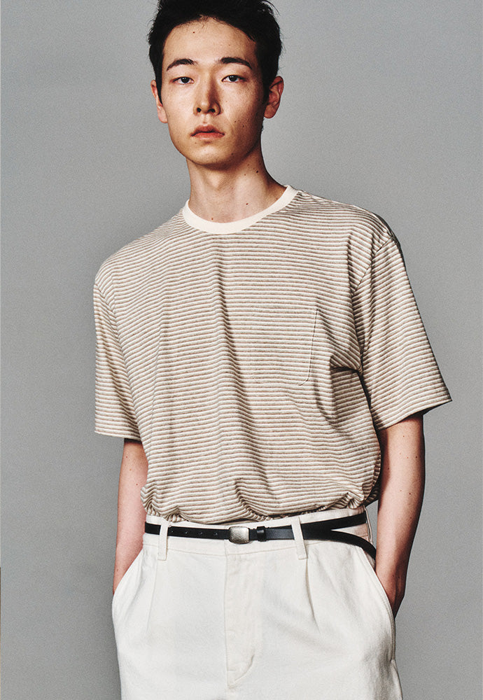 Art if acts - Washed Stripe Pocket S/S Tee (Dove) product image 7 | TRAB K-Fashion Australia