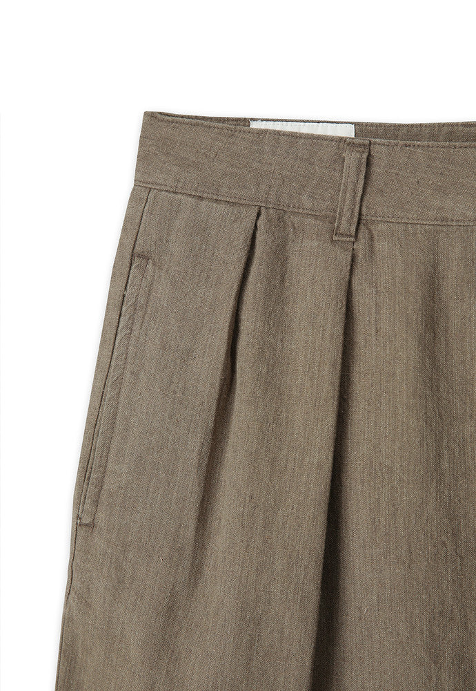 Art if acts - Washed Linen Two Tuck Shorts (Khaki Beige) product image 9 | TRAB K-Fashion Australia