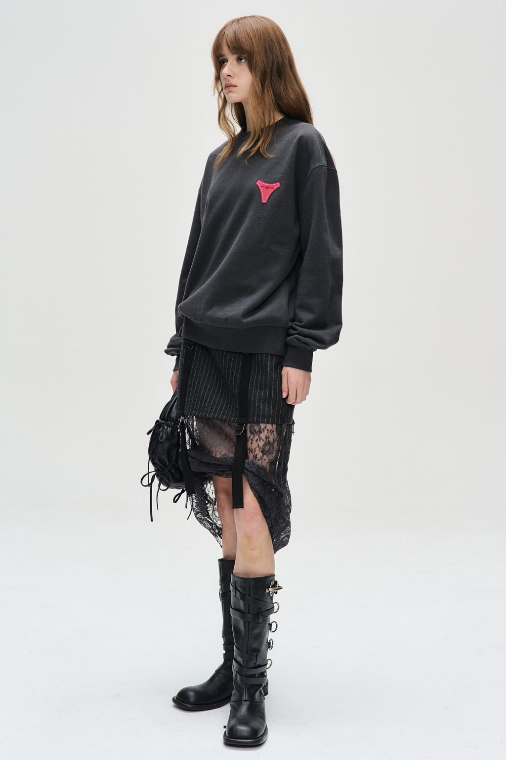 Andersson Bell - Unisex Stool Patch Logo Sweatshirts (Charcoal) product image 4 | TRAB K-Fashion Australia