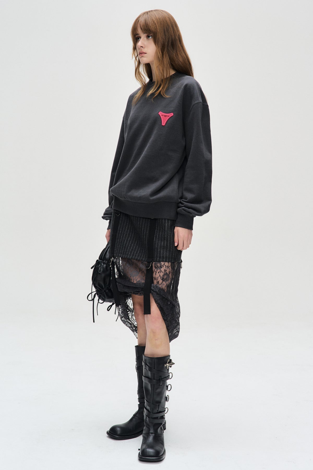 Andersson Bell - Unisex Stool Patch Logo Sweatshirts (Charcoal) product image 4 | TRAB K-Fashion Australia