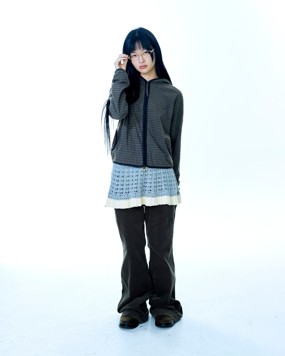 Coyseio - Layered Knit Skirt (Melange Grey) product image 8 | TRAB K-Fashion Australia