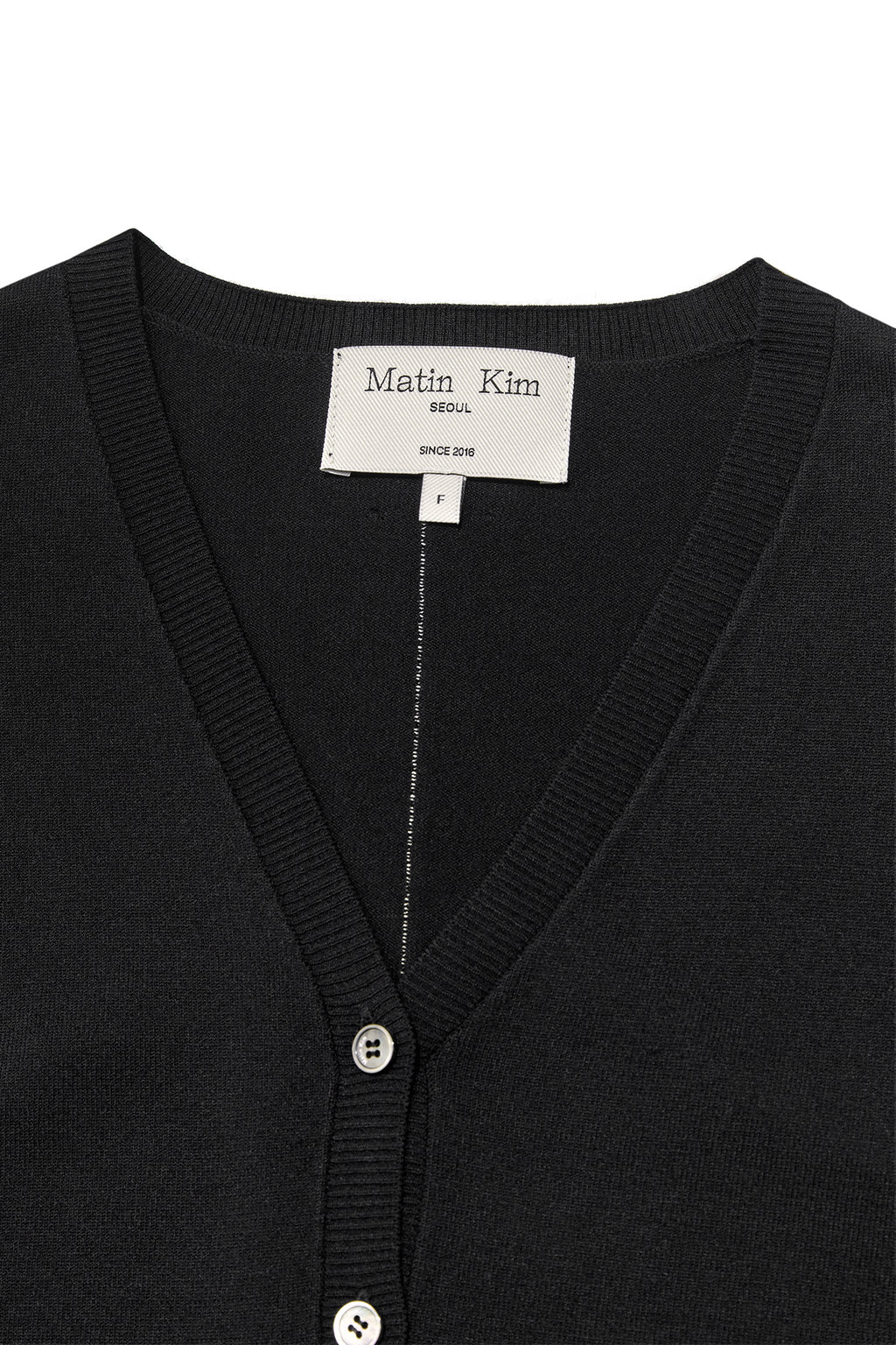 Matin Kim - Slit Detail Button Cardigan (Black) product image 3 | TRAB K-Fashion Australia