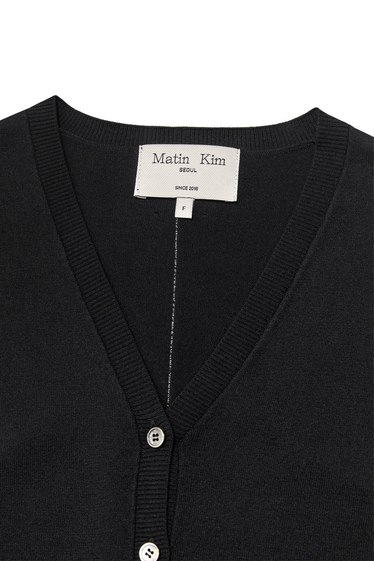 Matin Kim - Slit Detail Button Cardigan (Black) product image 3 | TRAB K-Fashion Australia