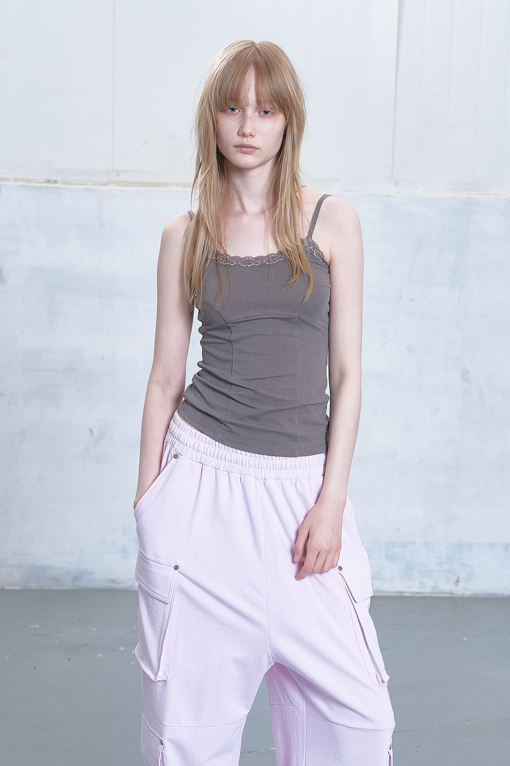 Deinet - Utility Cargo Sweat Pants (Light Pink) product image 6 | TRAB K-Fashion Australia