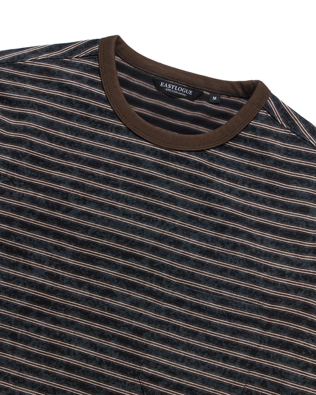 Eastlogue - Bleached Stripe Pocket L.s T-shirts (Navy & Brown Stripe) product image 7 | TRAB K-Fashion Australia
