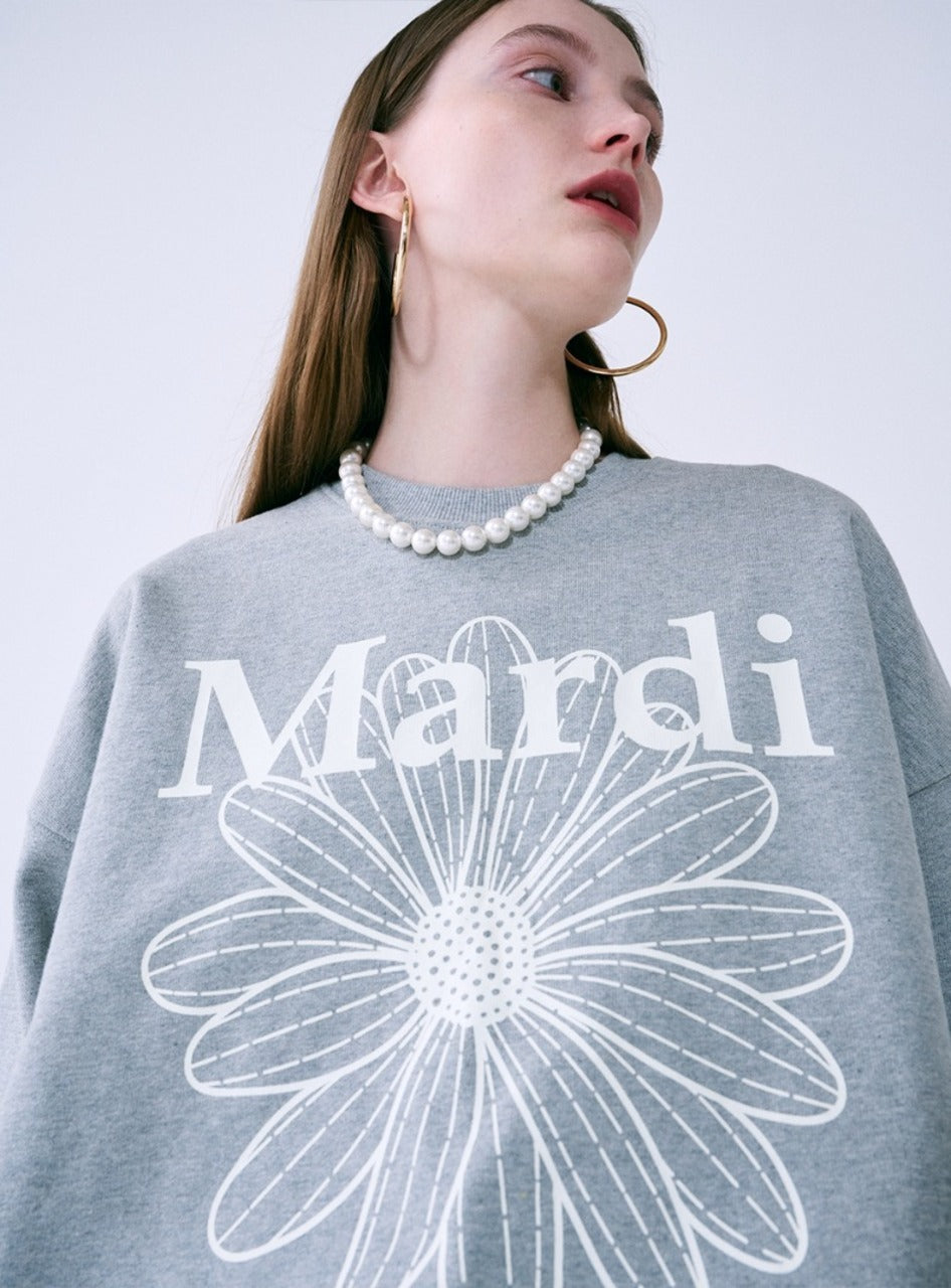 Mardi Mercredi - Sweatshirt Flowermardi (Grey Ivory) product image 1 | TRAB K-Fashion Australia