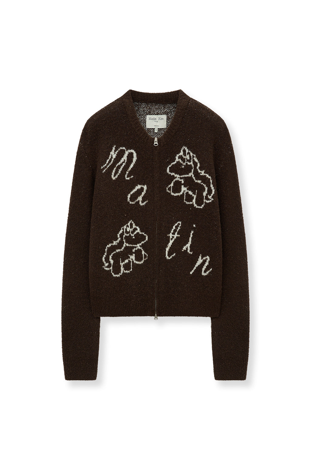 Matin Kim - Matin Poni Coni Knit Zip Up (Brown) product image 10 | TRAB K-Fashion Australia