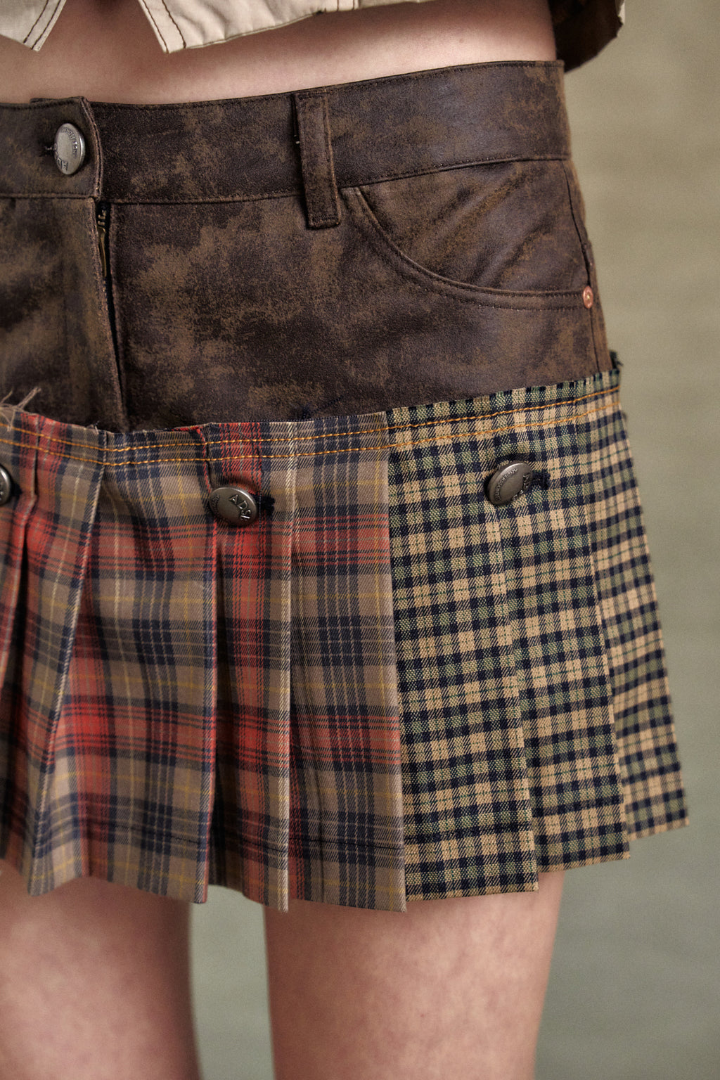 Andersson Bell - Molly Faux-Leather Micro Detachable Skort (Multi) product image 4 | TRAB K-Fashion Australia