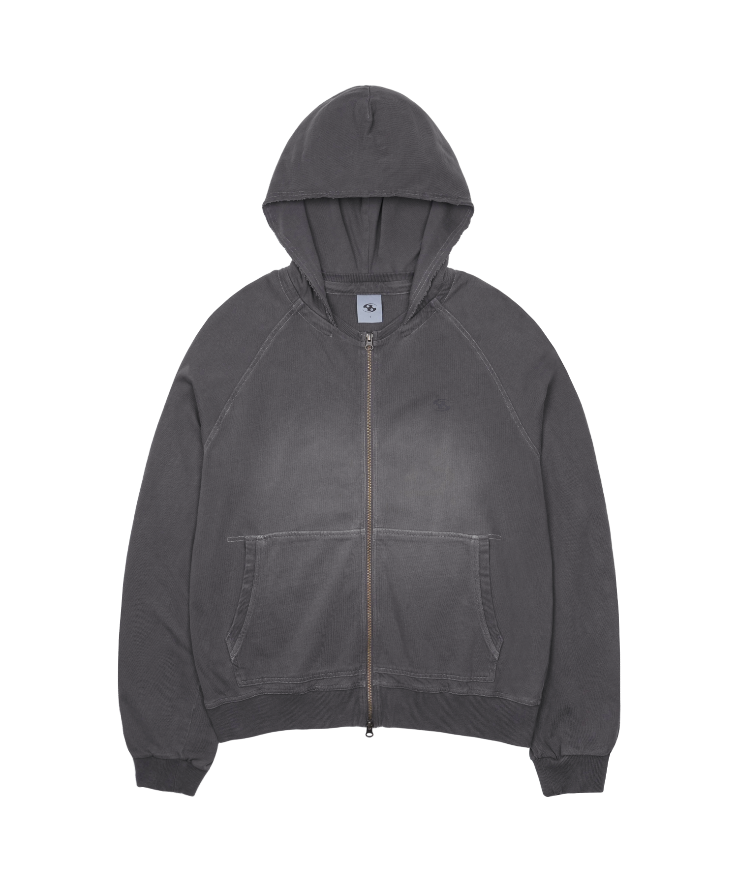 San San Gear - Washed Hoodie Zip-Up (Charcoal) product image 4 | TRAB K-Fashion Australia