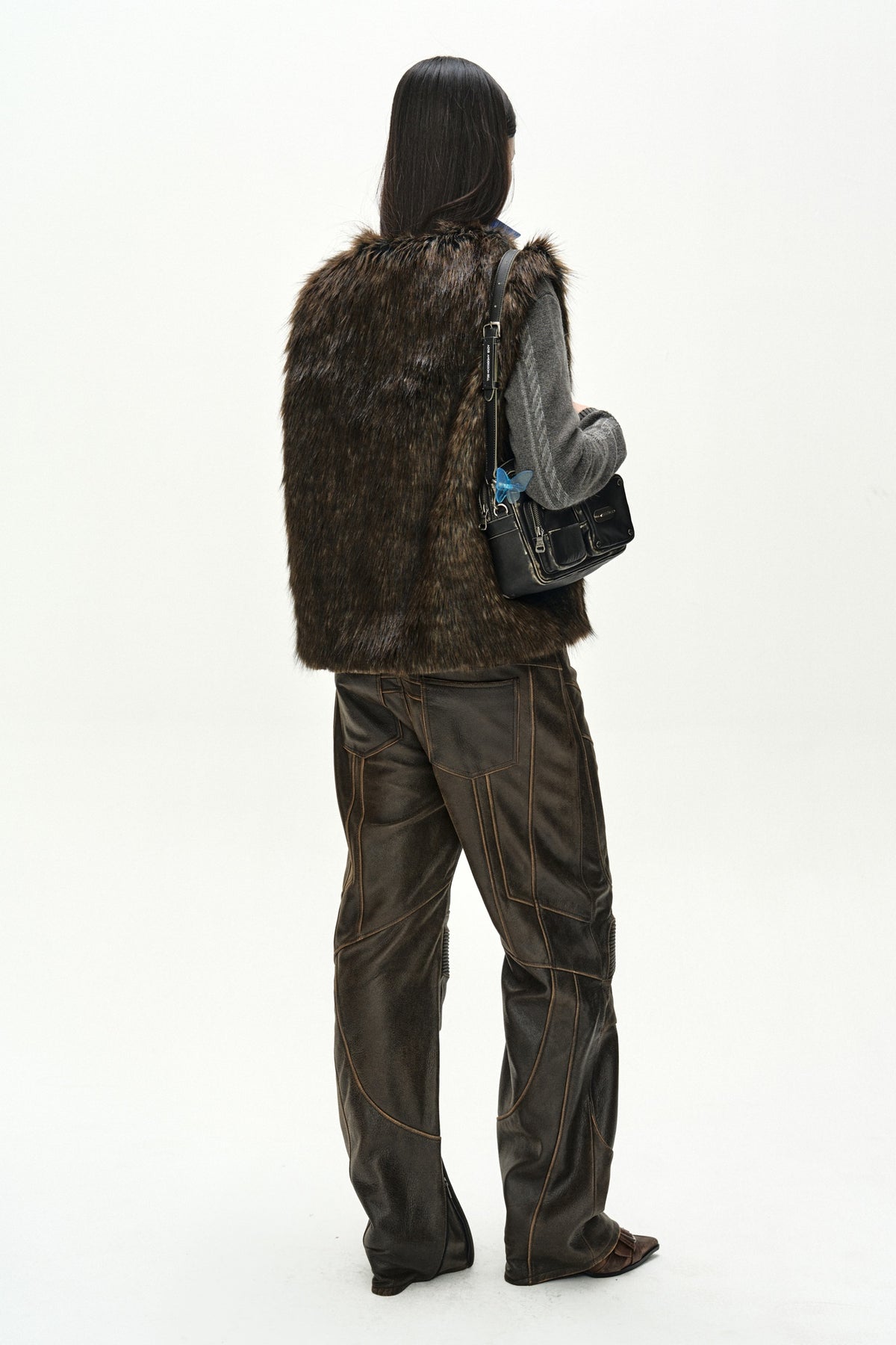 Andersson Bell - Unisex Curved Placket Reversible Vest (Brown/Khaki) product image 6 | TRAB K-Fashion Australia