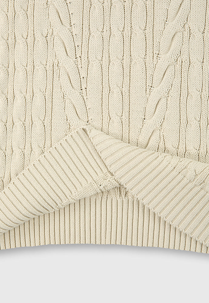 Tonywack - Cotton Twist V-Cable Knit Vest (Natural) product image 6 | TRAB K-Fashion Australia