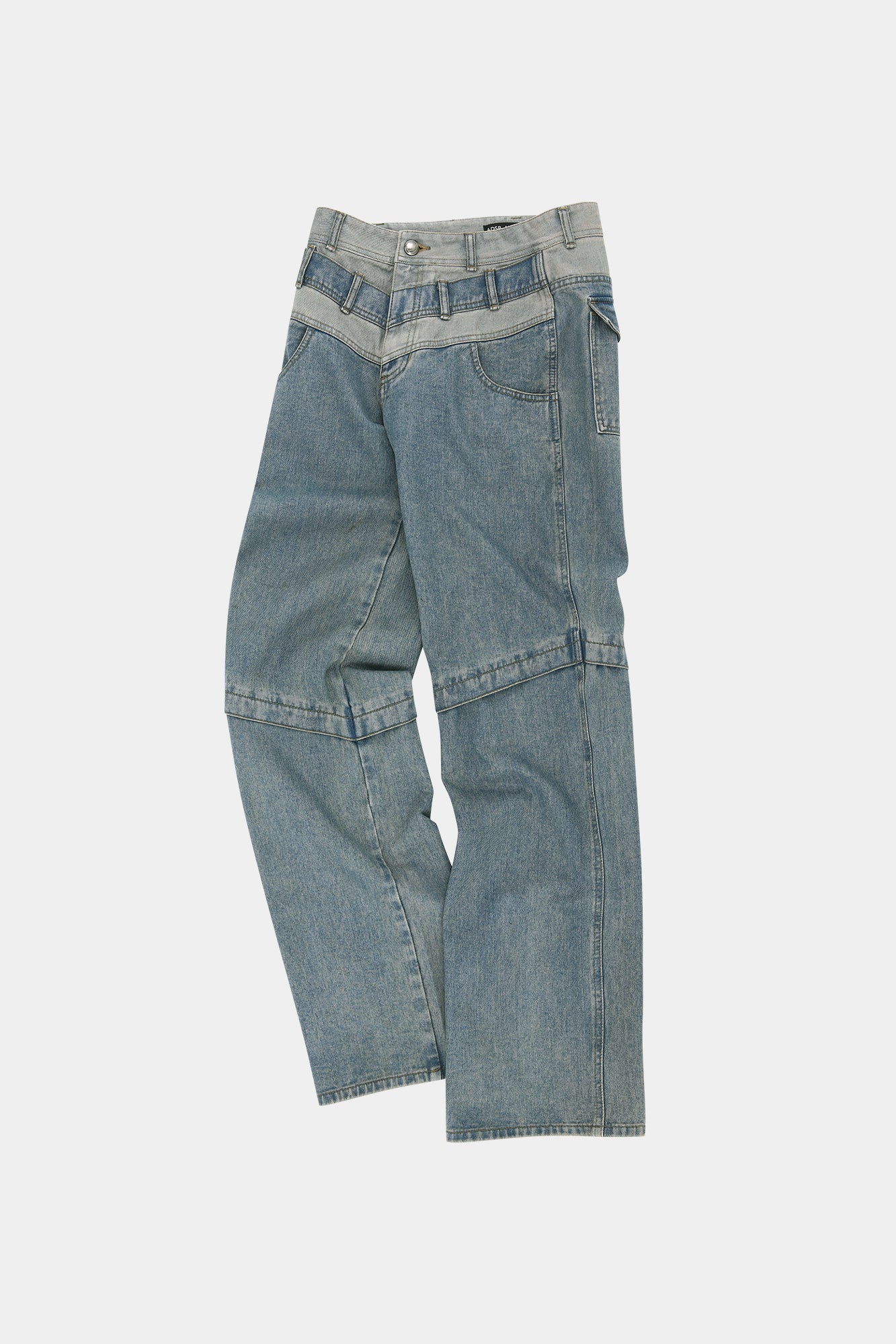 Andersson Bell - Layered Wide-Leg Jeans (Dusty Blue) product image 6 | TRAB K-Fashion Australia