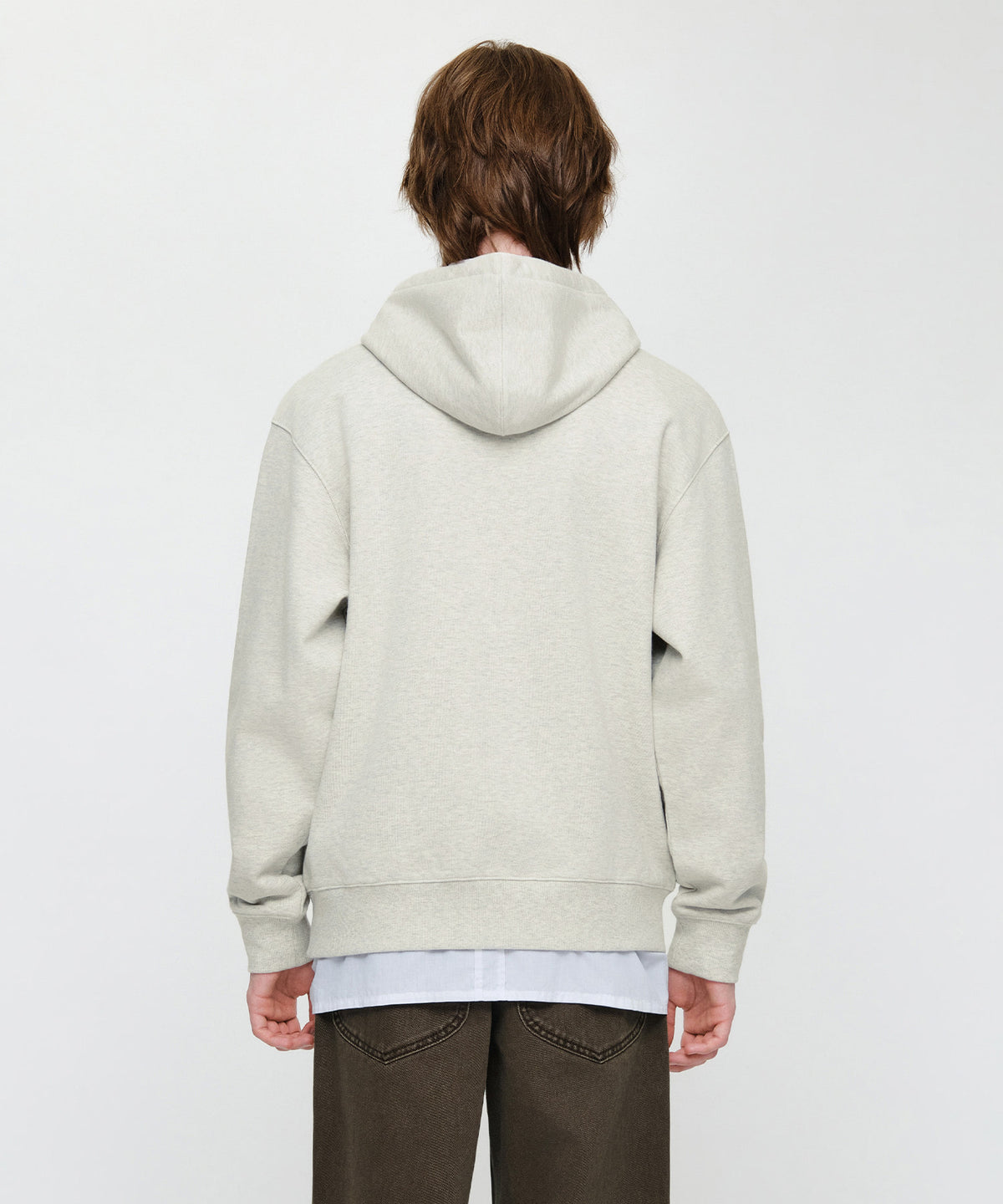 Marithe & Francois Girbaud - Small Classic Logo Embroidery Hoodie (Oatmeal) product image 3 | TRAB K-Fashion Australia