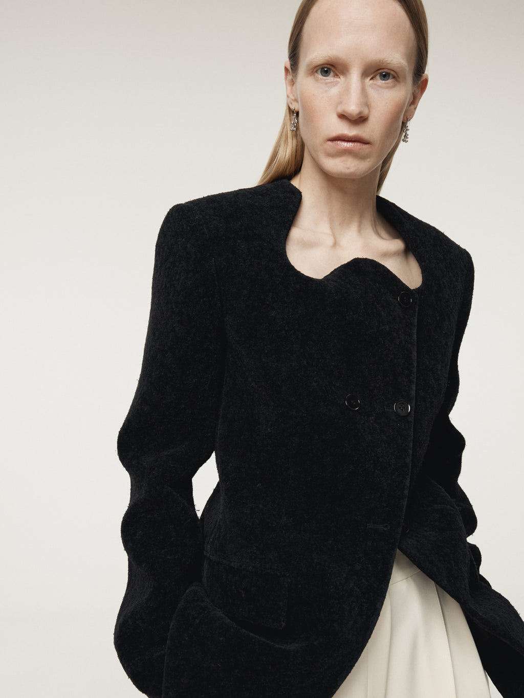 Recto - Rc Signature Curved Neck Long Jacket (Black) product image 6 | TRAB K-Fashion Australia